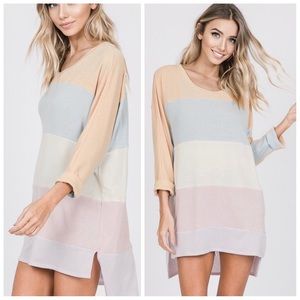 Color-block oversized tunic top